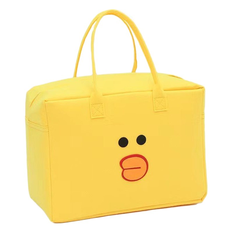 Cartoon felt travel bag handbag large capacity portable luggage storage bag simple all-match portable felt bag