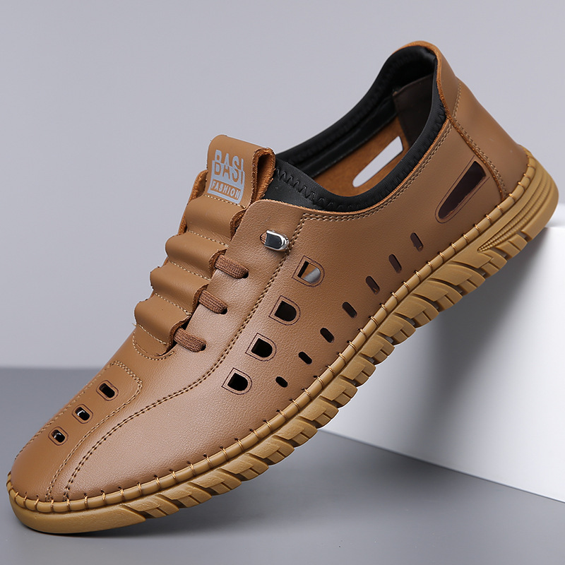 2025 New Summer Style Breathable Soft-Soled Fashionable Men's Casual Sandals Hand-Stitched Durable Hole-In-The-Wall Shoes for Men 6619