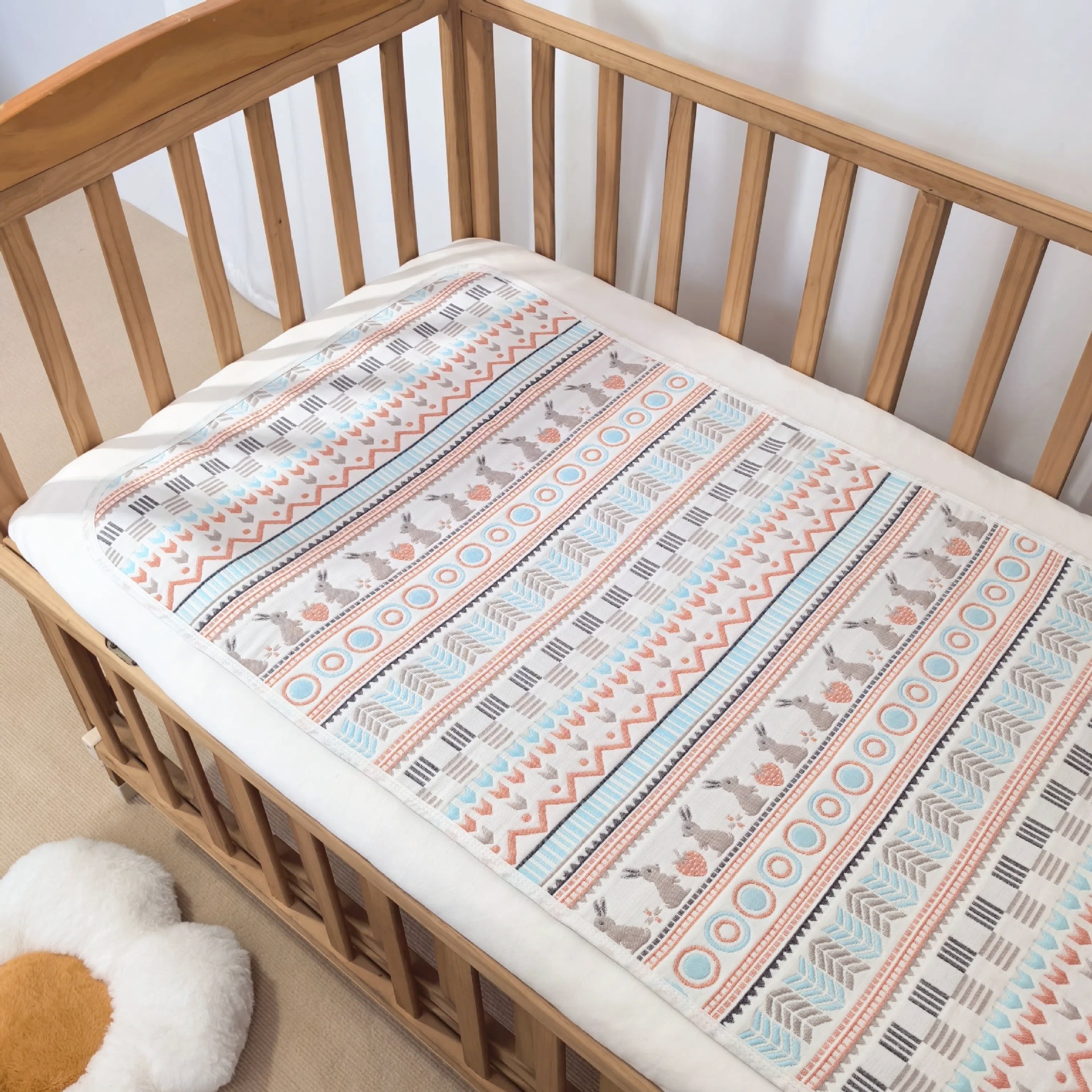 Picture of Baby Gauze Mat Pure Cotton Bed Cover Baby Soft Mat Baby Mat Summer Sweat-Absorbent Breathable Kindergarten Mat