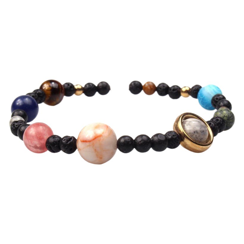 European and American Amazon Popular Solar System Galaxy Bracelet Natural Stone Eight Planets Universe Guardian Star Bracelet