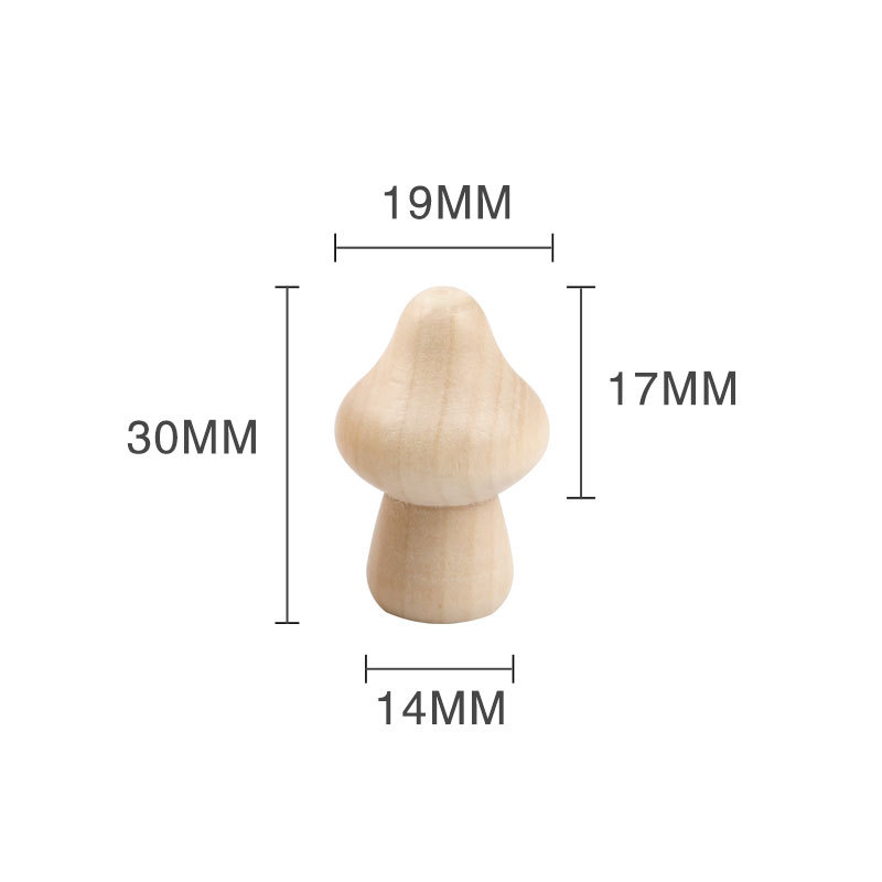 Picture of diy Creative Children's Painted Wooden Mushroom Original Wood Mushroom Mushroom Man Home Decoration Crafts Ornaments