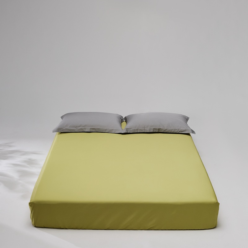Picture of High-End 100% Long-Staple Cotton Fitted Sheet Single Piece Satin Solid Color Pure Cotton Bed Sheet Mattress Protector Mattress Cover