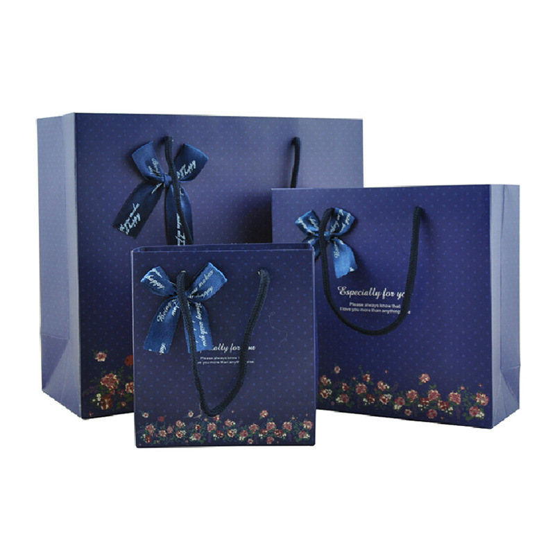 Picture of Blue Bow Gift Bag Father's Day Tote Bag Gift Bag Paper Bag Back Gift Bag Tote Bag Wholesale