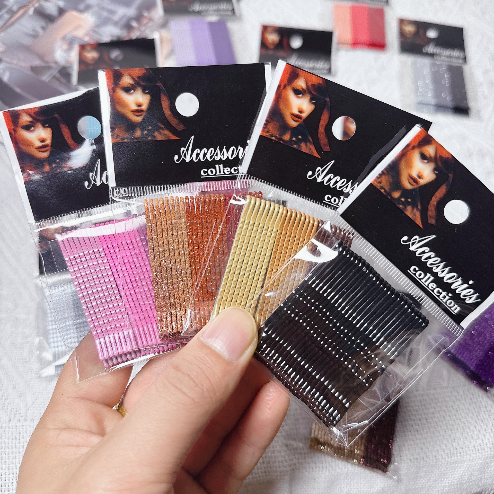 Picture of Hair clip dopamine hairpin adult hairpin packaging hairpin children's hair clip color hairpin strip hairpin