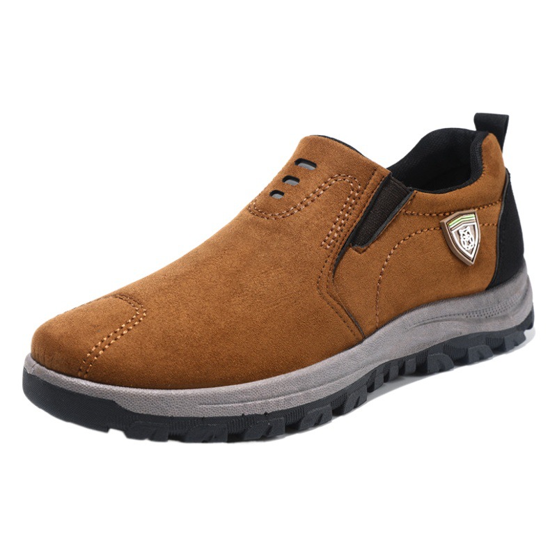 2023 autumn and winter new men's shoes sleeve leather breathable single-layer shoes Korean fashion comfortable men's sports casual shoes