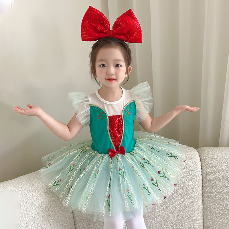 Picture of Girls Ballet Dance Skirt 2025 Summer Original Practice Clothes Baby Girl One-Piece Performance Clothes Improved Princess Skirt