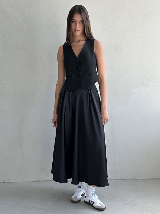 Picture of Cross-Border Women's Skirt, European and American Style, 2025 Summer New Model, Elegant and Graceful, High-Waisted Satin Long Skirt in Satin Fabric