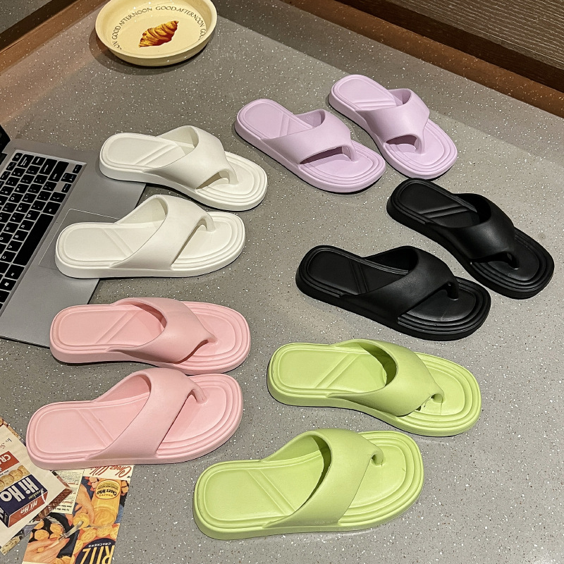 Summer New EVA Flip-Flops Women's Home Indoor Non-Slip Slippers Simple Ins Solid Color Flip-Flops Sandals