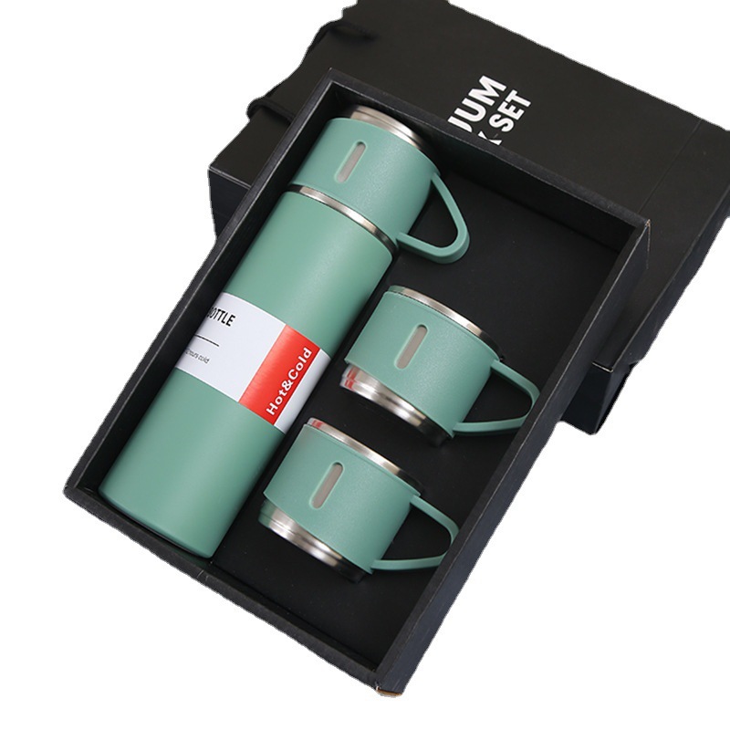 Picture of 304 Stainless Steel Thermos Cup Tea Cup One Cup Three Lid Business Gift Box suit Outdoor Water Cup Activity Gift Wholesale