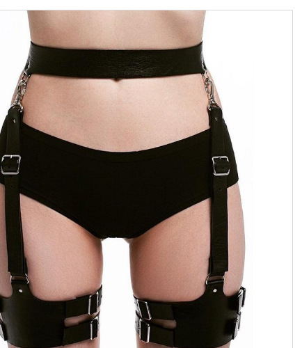 Rock Nightclub Men and Women Leather Waist Sling Belt Suspender Belt Black White Red Multicolor Optional