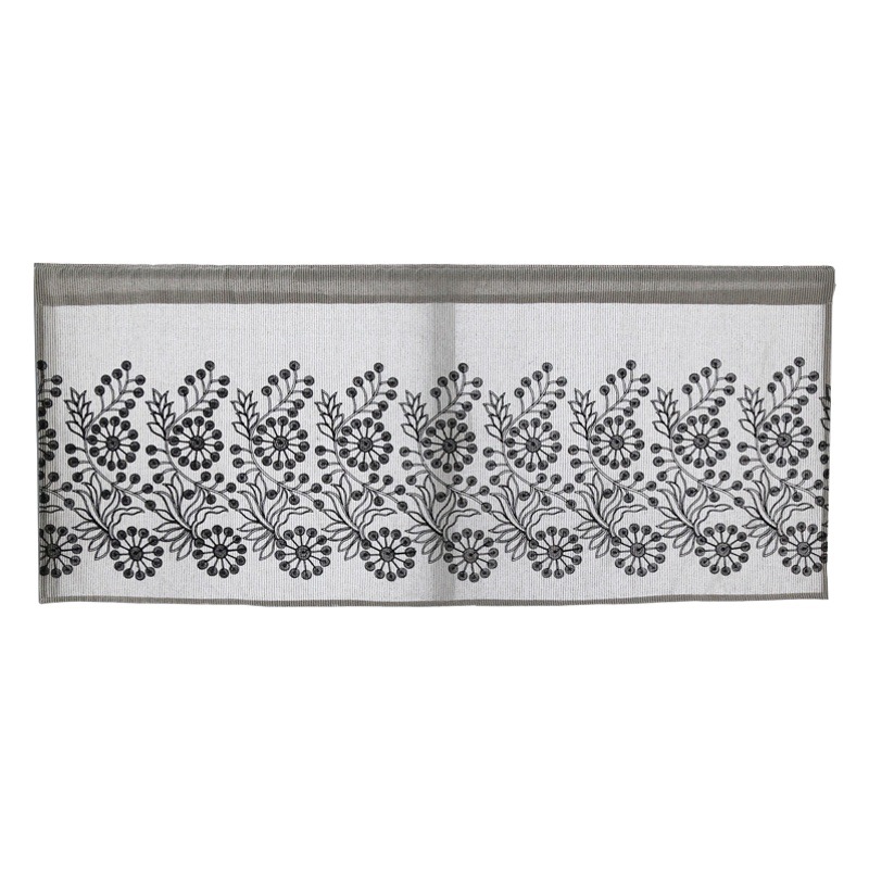Picture of Beautiful elements of antique cotton embroidered curtain kitchen half curtain non-perforated wear Rod decorative hanging curtain factory wholesale