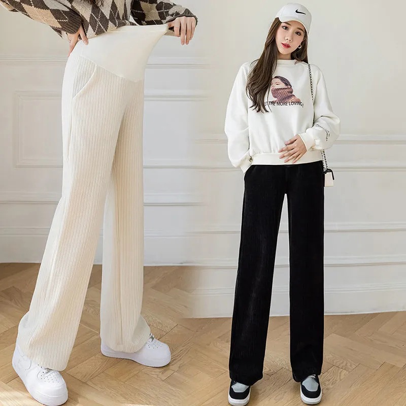 Picture of Pregnant Women's Pants Summer Outer Wear Loose Wide Leg Pants Spring and Autumn Thin plus size High Waist Trousers Maternity Dress Summer Dress Autumn Dress