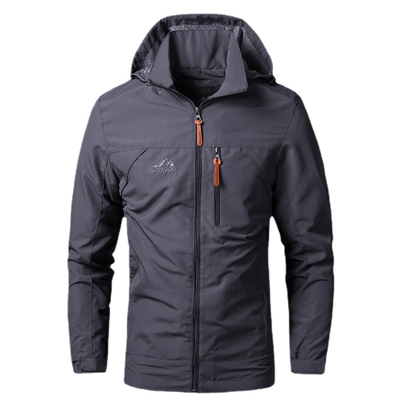 2021 Spring and Autumn New Men's Thin Single-Layer Coat Military Sports Mountaineering Suit Removable Hooded Soft Shell Clothes