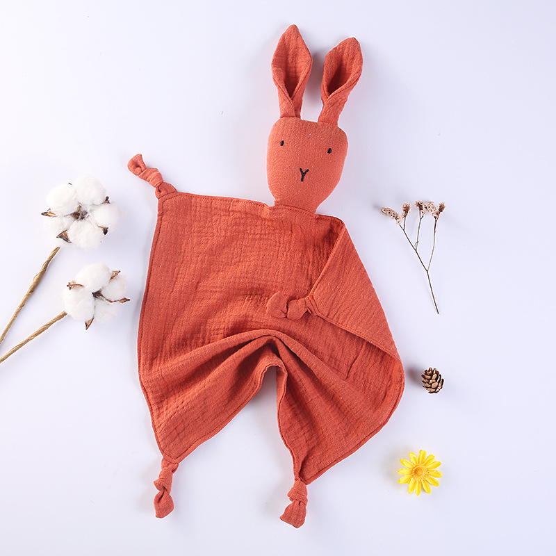 Picture of Pure Cotton Double-layer Gauze Baby's Spit Towel Sleeping Bag Blanket Doll Baby's Ambience Towel Entrance Rabbit Blanket