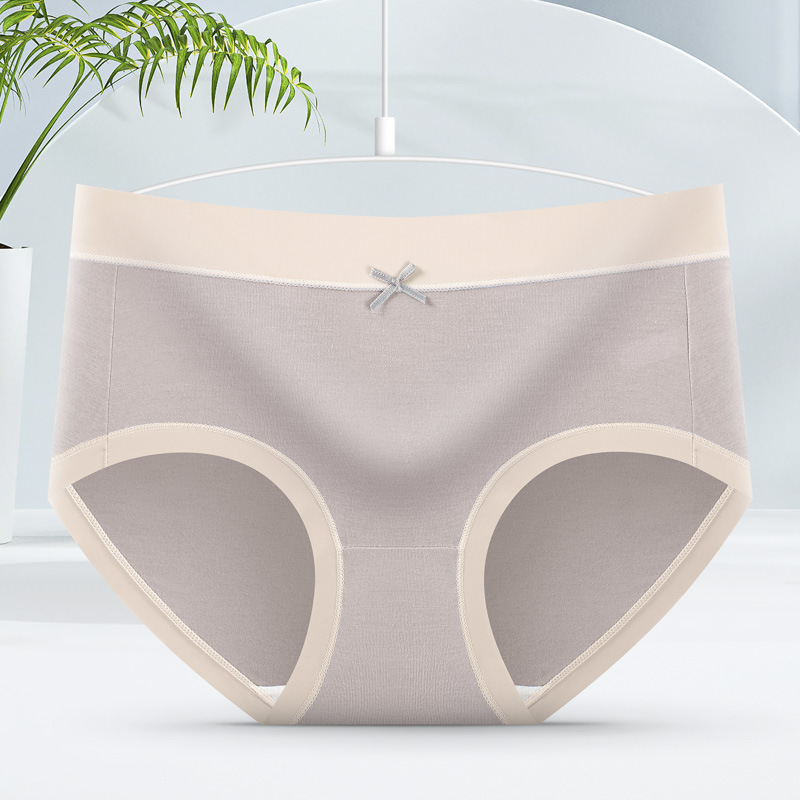 Picture of Underwear Women's Modal Anti-bacterial File Soft Skin-friendly Breathable Comfortable Macaron Color Contrast Mid-waist Briefs