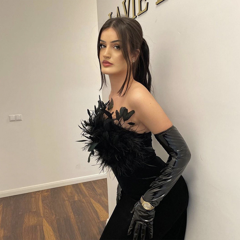 Picture of New ins Internet celebrity style bandage dresses Amazon foreign trade bandage tube top dress night clothes