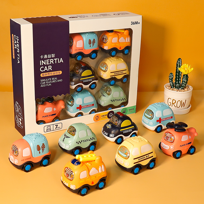 Children's Car Toy Set Inertia Car Non-back Boy Baby Model Fall Resistant One Year Old Two Girls Baby