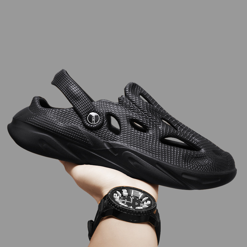 New Men's Cool Shoes Men's Summer Trendy Men's Coconut Hole Shoes Men's Outwear Hollow Beach Sandals Men's Slippers