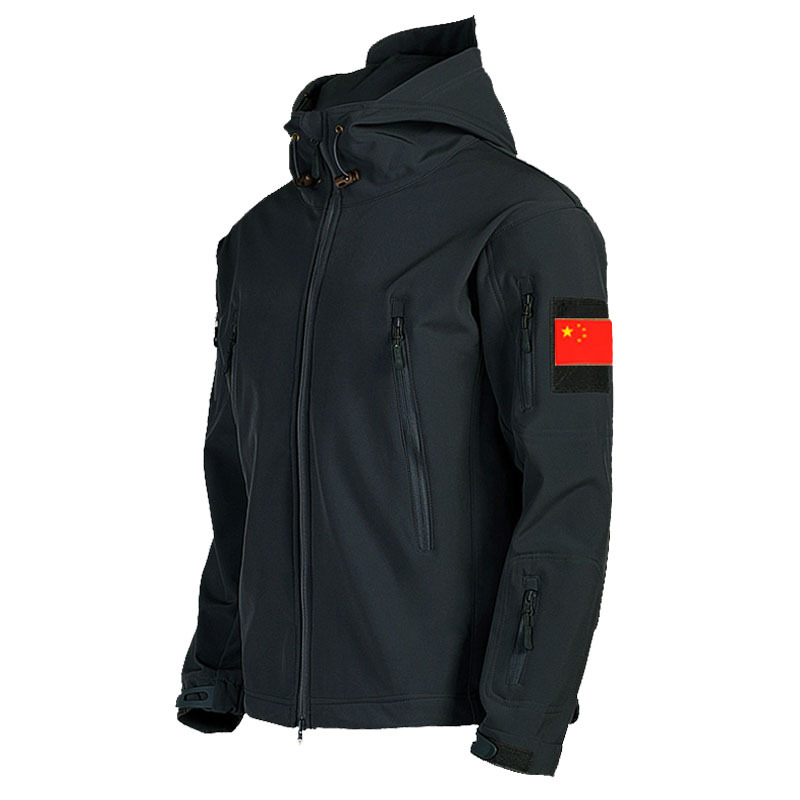 Autumn and Winter Soft Shell Clothes Men's Rushing Clothes Men's Mountaineering Suit Mid-length Soft Shell Windbreaker Riding Jacket Waterproof Windproof