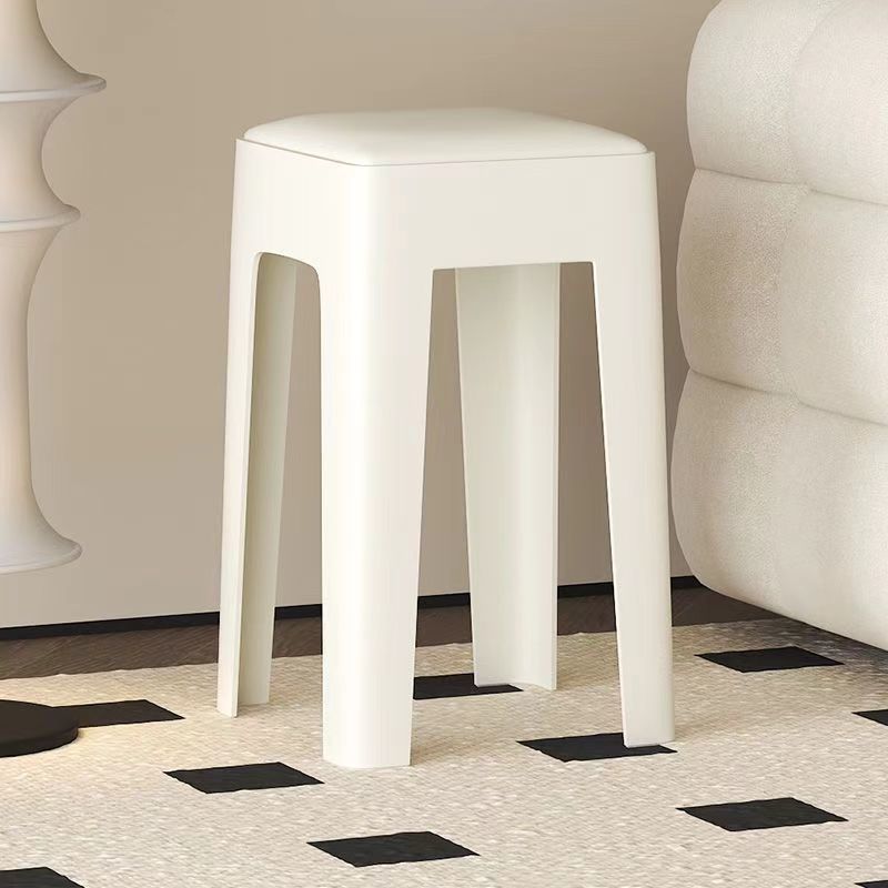 Picture of Plastic stool for home use thickened adult sturdy living room dining table eating non-slip stool can be stacked simple high stool bench