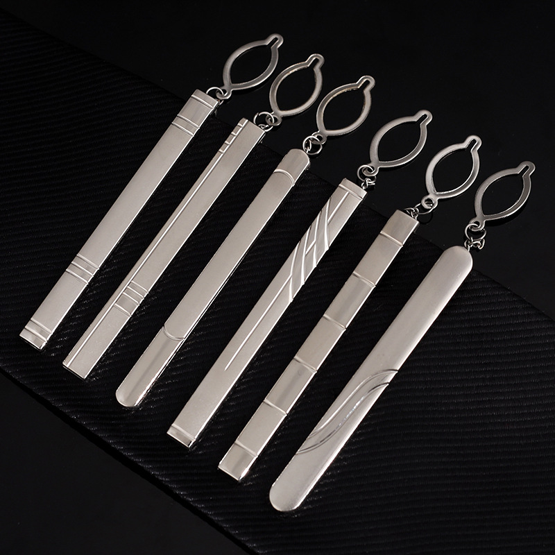 Metal tie clip men's suit chain 140 simple flower type business atmosphere with drill tie clip