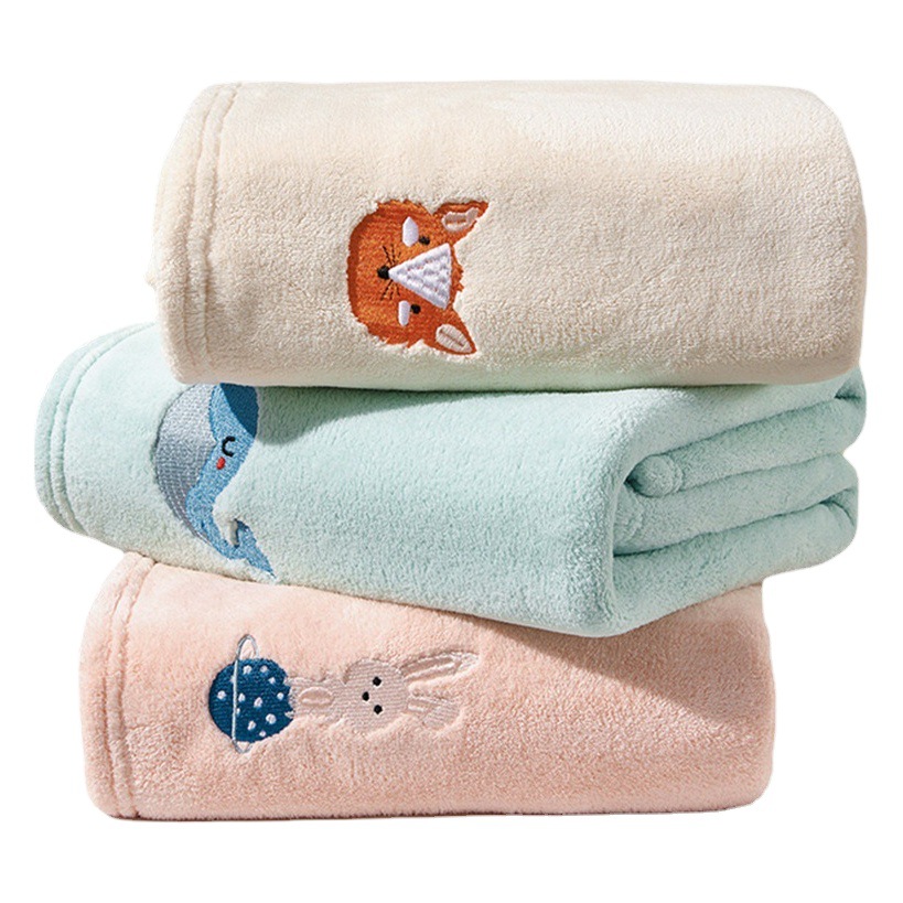 Newborn bath towel class a thickened coral fleece blanket soft absorbent lint-free baby bath towel baby bath towel