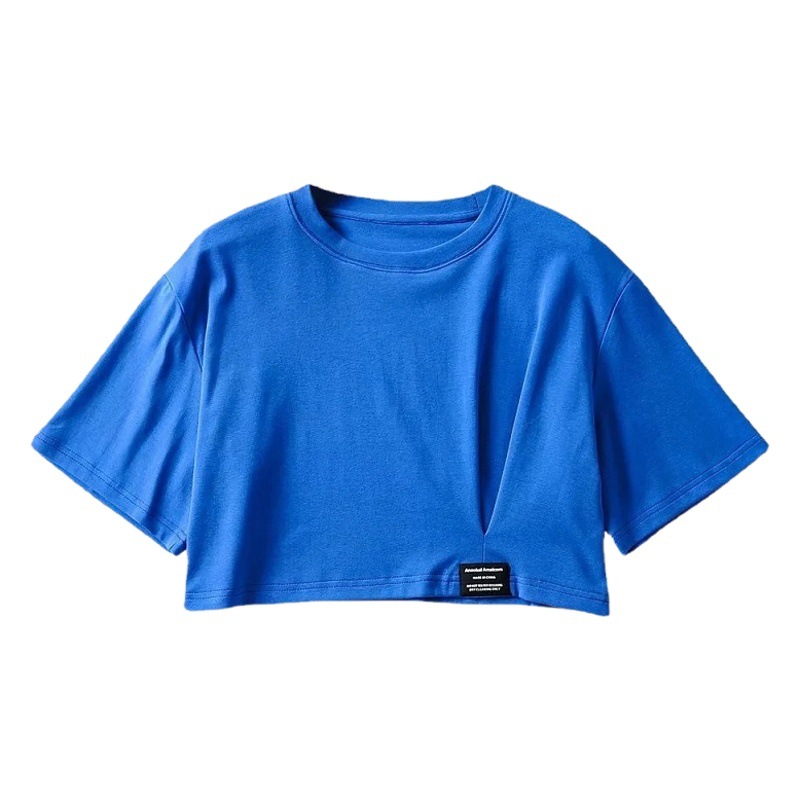 2023 Summer New Short-sleeved T-shirt Women's Loose Slimming Navel Short Top Clothes Women's Korean Women's Clothing Wholesale