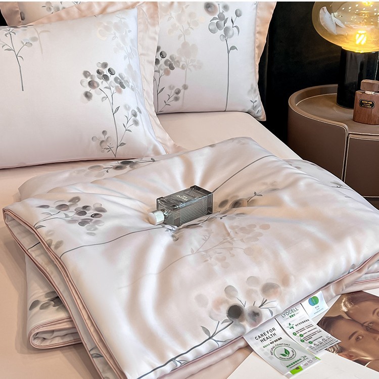 Picture of 2025 New Summer Fresh Summer Quilter Four-piece Light Luxury High-end Tencel Cool Summer Quilter Ice Silk Air Conditioned Quilter
