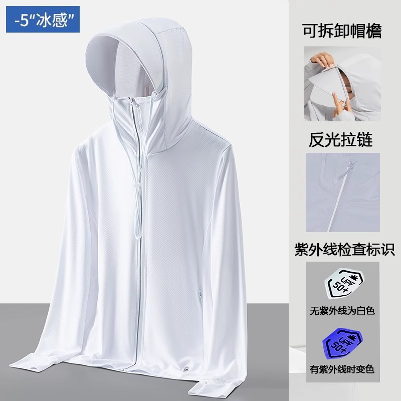 UPF50 Anti-ultraviolet Summer Sunscreen Clothing Men's Ice Silk Ultra-thin Breathable Sunscreen Clothing Women's Knitted Couple Skin Clothing