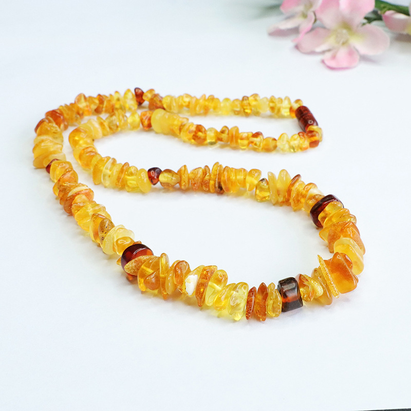 Xinyu Natural Amber Duobao Necklace Beeswax Blood Po Gold Po Conformal Hanging Chain Factory HP3070702