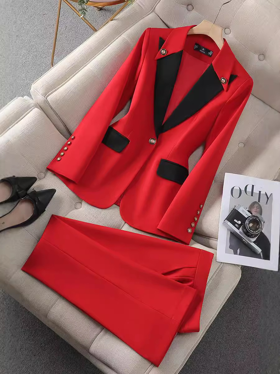 New Orange Professional Small Suit Jacket High-grade Suit suit Suit Spring and Autumn Short Skirt Small Hugh