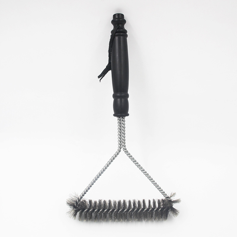 Picture of Spot Amazon barbecue grill brush 12 inch triangle steel wire barbecue cleaning brush household commercial barbecue sponge brush