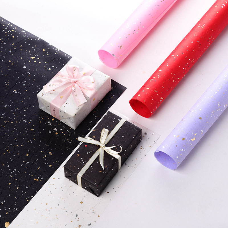 Gift Box Wrapping Paper Fantasy Gold and Silver Dots Thickened Flower Wrapping Paper Valentine's Day Gift Packaging Materials Wholesale