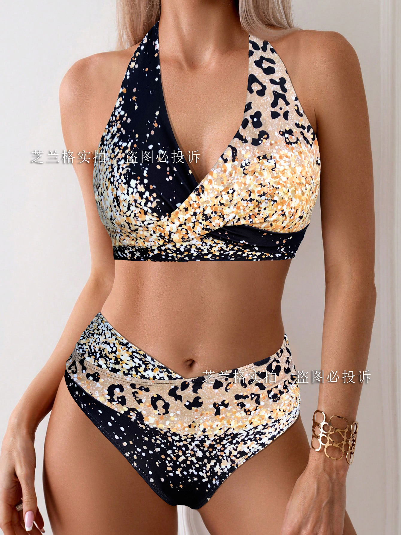 Picture of 2025 Cross-border New Leopard Gradient Bikini Split European and American Foreign Trade Women's Swimsuit Two-piece Bikini