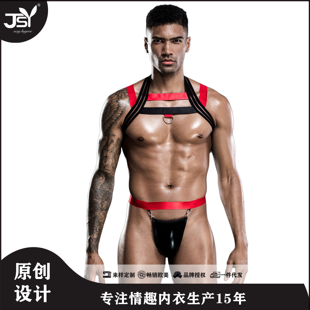 JSY New Sexy Simple Strap Sexy Underwear Men's gay Hot Bar and Night Club Performance 7258