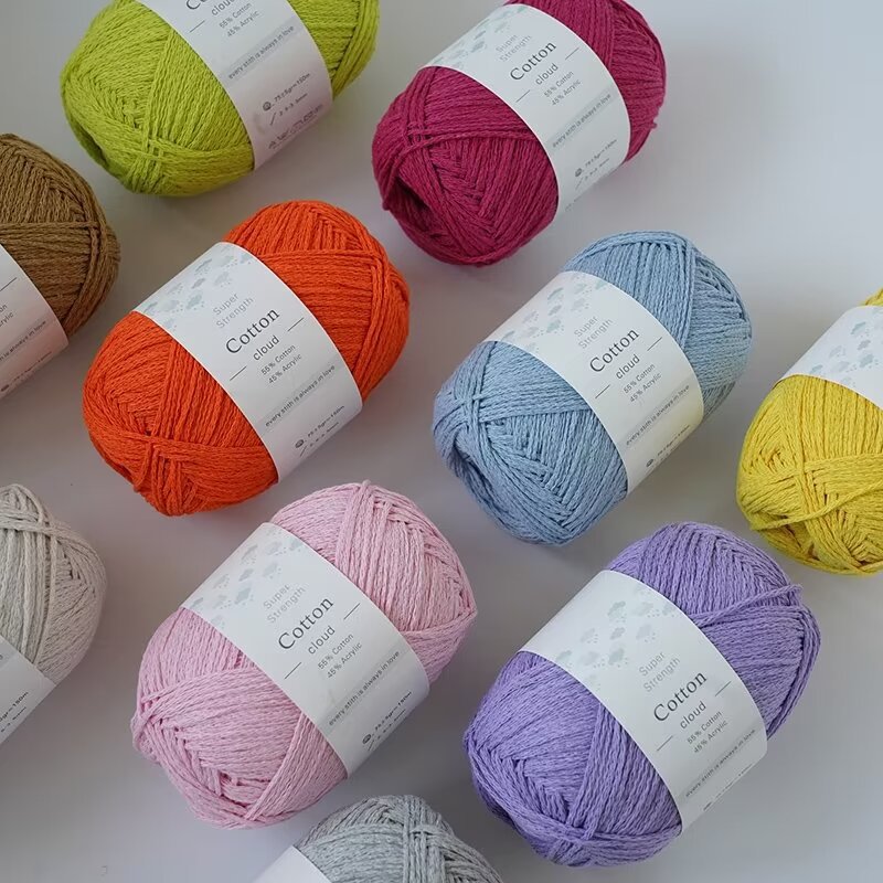 1mm Hollow Cotton Yarn 75g Special Thread for Hook Bag Hand-Knitted DIY Crochet Hat Bag Thread Round Strand Cotton Thread