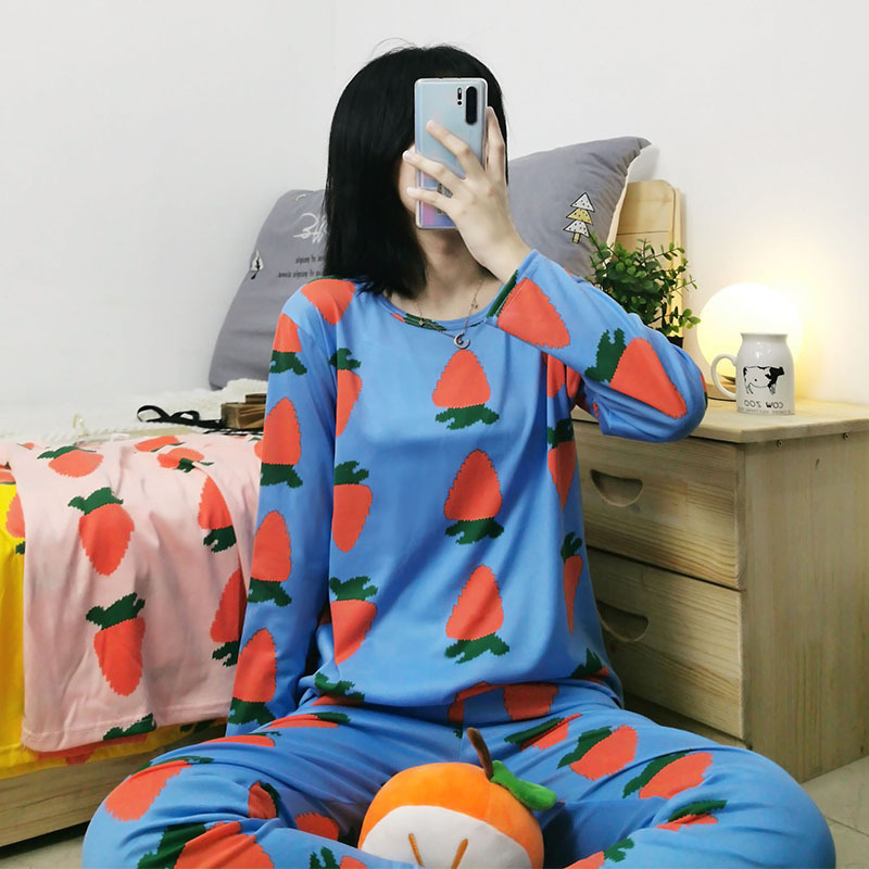 Picture of Factory Clearance Welfare Spring and Autumn Pajamas Women's Casual Comfortable Lady Style Long Sleeve Trousers Two-Piece Home Clothes