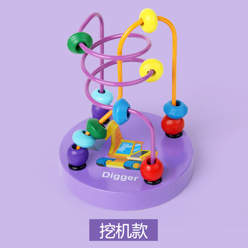 Picture of Wooden Mini Cartoon Small Beaded Beads Kindergarten Baby Baby Children Color Cognitive Intelligence Early Education Toys