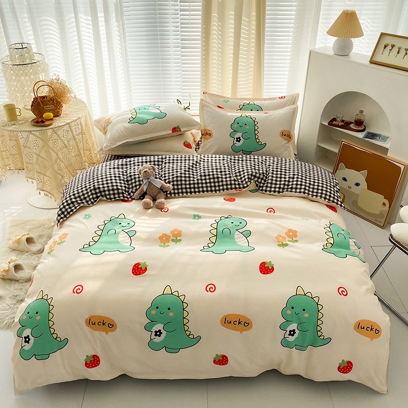 Picture of Four-Piece Brushed Skin-Friendly Thickened Duvet Cover Set, Student Dormitory Three-Piece Quilt Set, Suitable for All Seasons, Internet Celebrity Hot Item