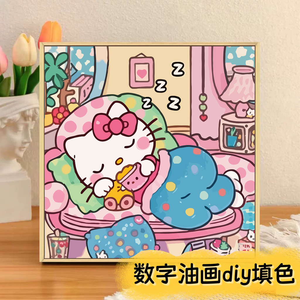 Picture of The child prodigy of Naohai diy digital oil painting manual coloring animation Ao C Naozha oil painting decorative painting
