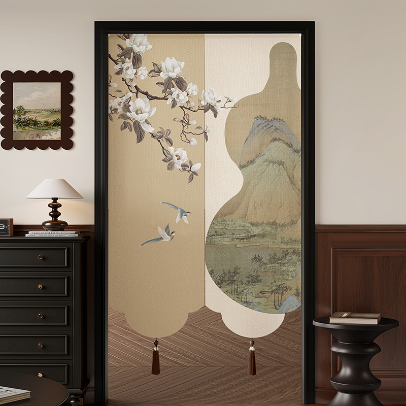 Special-shaped Chinese-style Door Curtain 2025 New High-end Kitchen Partition Curtain Bedroom Shelter Curtain Cloth Curtain Bathroom Half Curtain