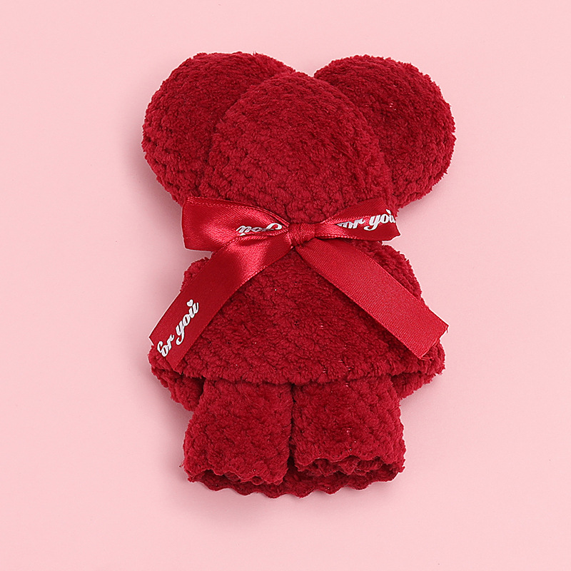 Picture of Bear Towel Accompanying Gift Wedding Gift Pineapple Pattern Wedding Gift Annual Meeting Wedding Shaped Towel Opening Ceremony