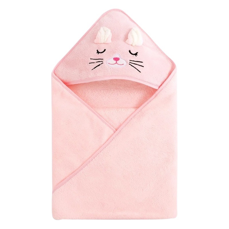 Baby's Hooded Poncho Children's Bath Towel Newborn Baby Bath Quick-drying Cushion Wrap Towel Coral Fleece Hooded Bathrobe