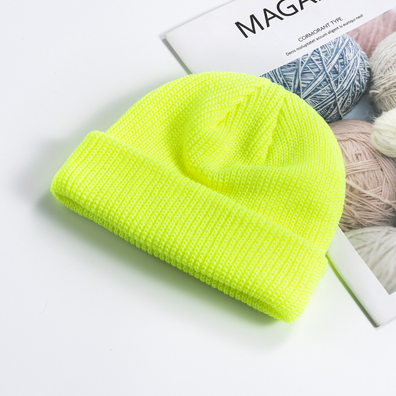Picture of Melon Skin Hat Men's Korean Style Trendyy Autumn and Winter Woolen Hat Student Fashion Cuffed Yuppie Cold Hat Women's Brimless Knitted Hat