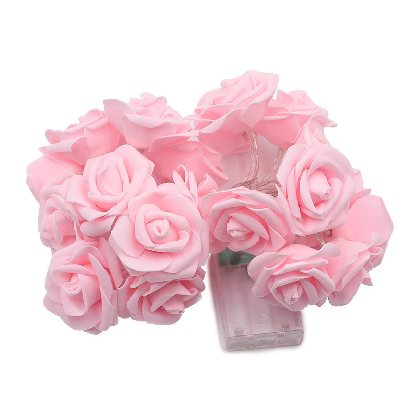 Picture of Rose Light String LED Foam Flower Lights Proposal Valentine's Day Girl's Heart Room Decorative Lights Flower Lights