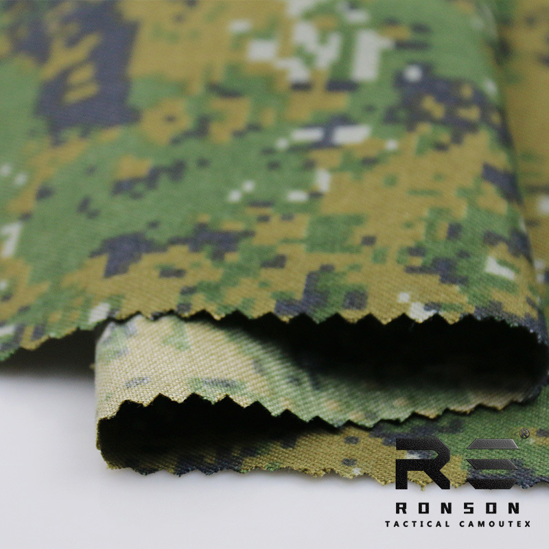 Picture of Rongsheng 16 Domestic Tiger Spot Summer Camouflage Polyester Cotton Containing Conductive Silk Anti-Infrared Cloth Garment Hats Fabric