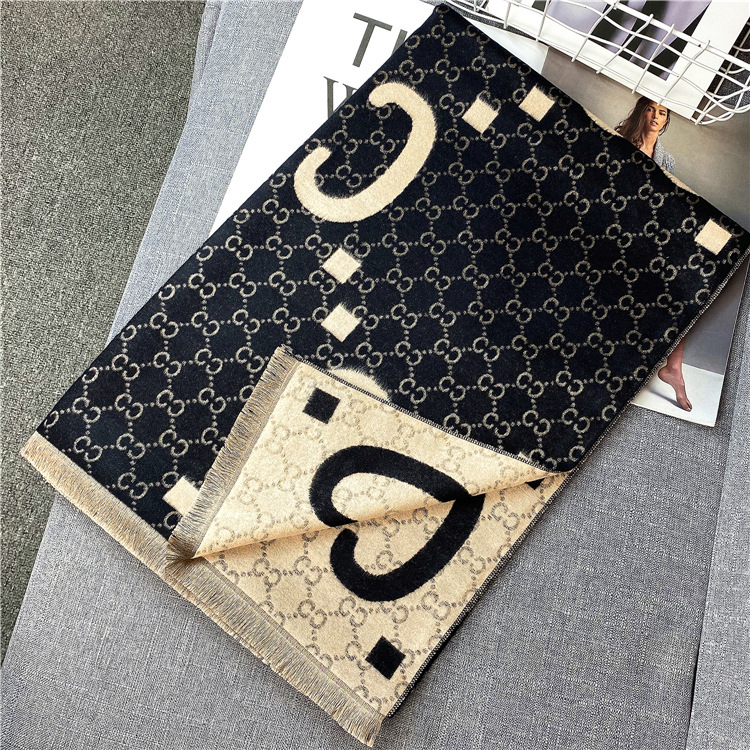 Picture of 2024 New Fashionable Big-Name Versatile Orange High-End Wool Cashmere Shawl Scarf for Women Winter Dual Use