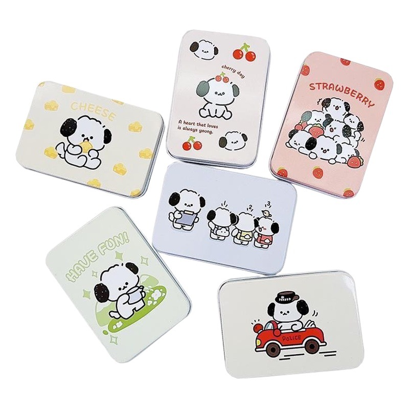 Small card storage box jelly dog storage box iron box girl Journal stickers candy box desktop storage jewelry box