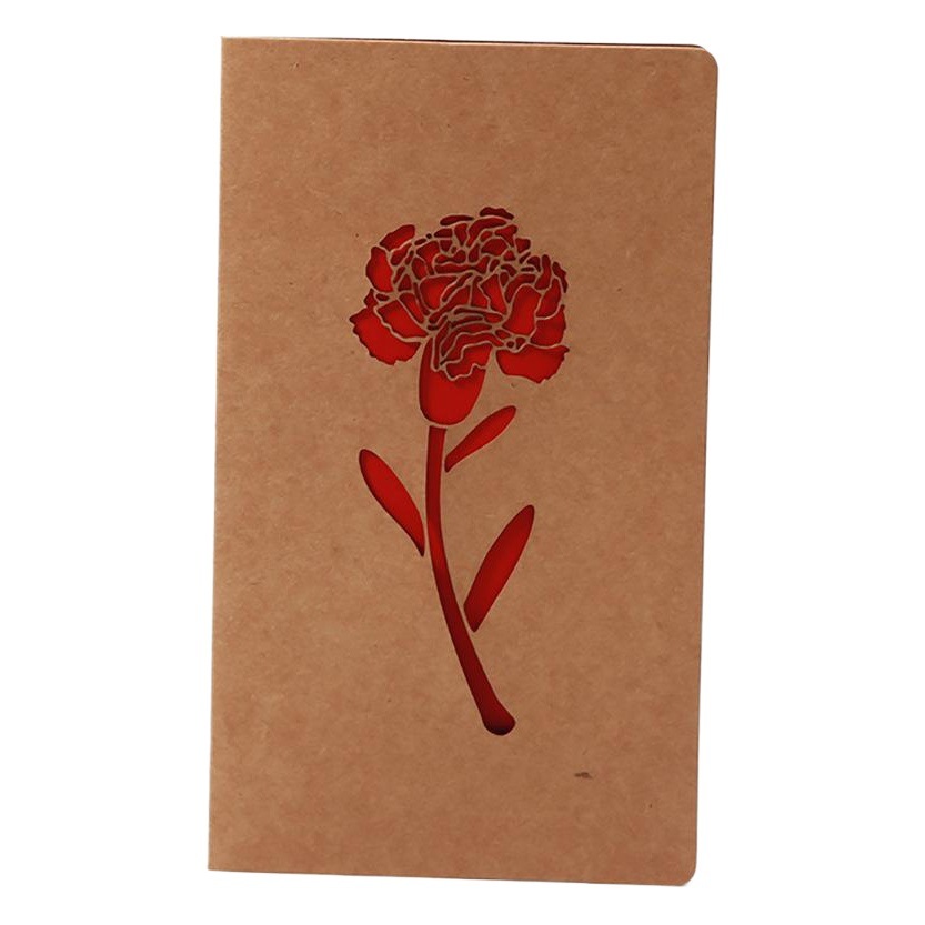 Picture of Retro Kraft Paper Laser Cut Out Heart with Envelope Teacher's Day Thank You Card Greeting Card High-End Valentine's Day Greeting Card