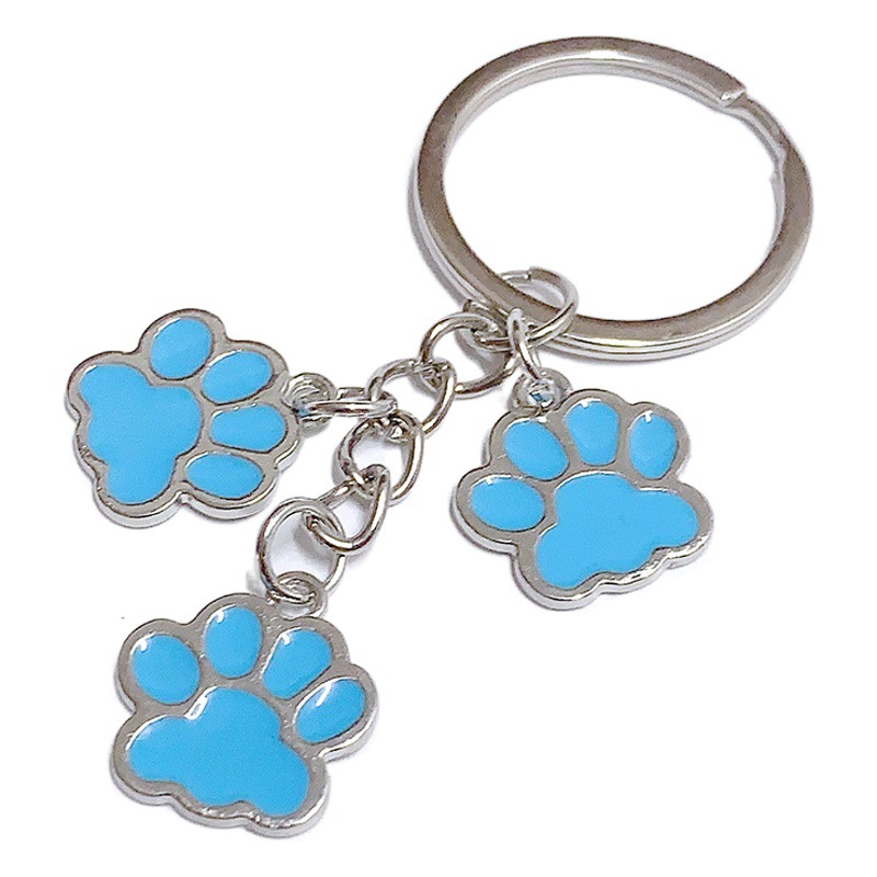 Cross-border explosions alloy cartoon cat's claw key chain cute bear paw pendant girl's heart bag accessories key ring